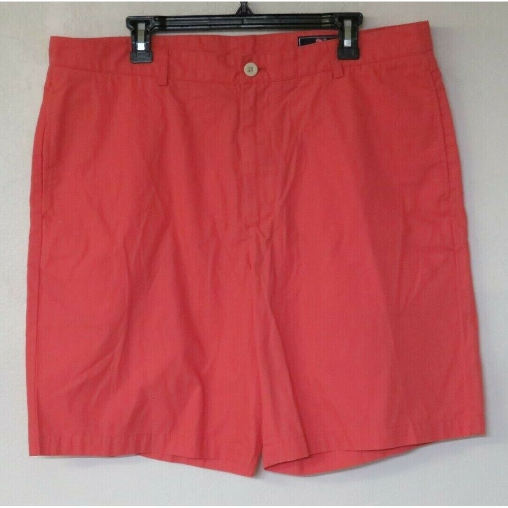 Mens Vineyard Vines Pink Club Shorts Casual Size 38 100% Cotton Flat Front